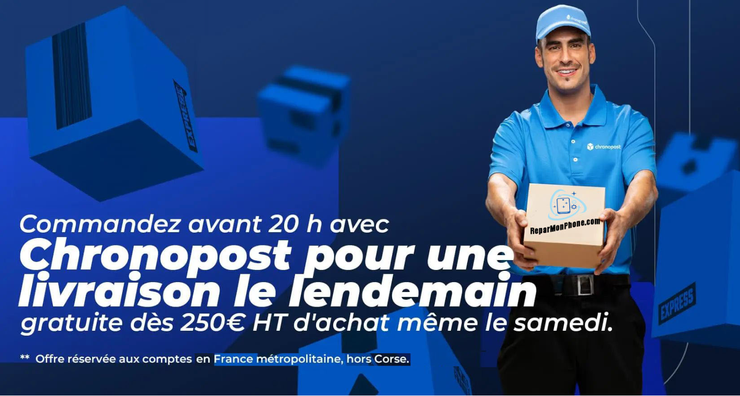 Livraison Chronopost 24h dès 250€ HT, commande avant 20h